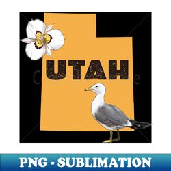 utah with state flower and bird - digital sublimation download file - spice up your sublimation projects