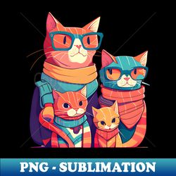 cat family - png transparent sublimation design - unleash your inner rebellion