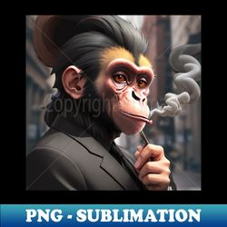 smoking monkey print a unique and stylish t-shirt - exclusive sublimation digital file - capture imagination with every detail