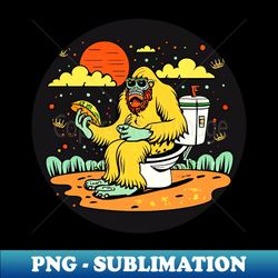 bigfoot taco toilet late night snack art - vintage sublimation png download - bold & eye-catching