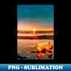 calm beautiful summer beach sunset - high-quality png sublimation download - fashionable and fearless