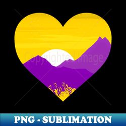 intersex mountainscape subtle heart - high-quality png sublimation download - spice up your sublimation projects