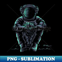 illustration astronaut sitting relaxed - decorative sublimation png file - revolutionize your designs