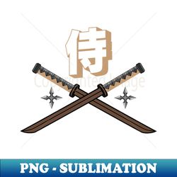 doc labs - samurai  katana  cyberpunk - brown - sublimation-ready png file - capture imagination with every detail