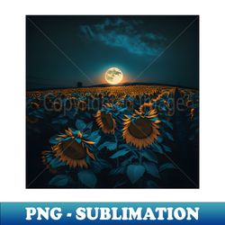 sunflowers moon landscape - instant sublimation digital download - bold & eye-catching