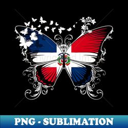 dominican flag butterfly - exclusive sublimation digital file - unlock vibrant sublimation designs