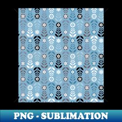 scandinavian flowers blue - elegant sublimation png download - unleash your inner rebellion