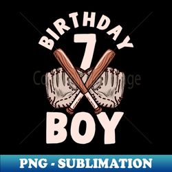 7th birthday baseball big number seven 7 year old boy girl - instant sublimation digital download - perfect for sublimation mastery