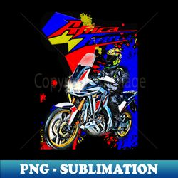 africa twin rider blue - sublimation-ready png file - transform your sublimation creations