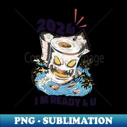 2024 i m ready for you featuring an evil toilet paper surfing - decorative sublimation png file - create with confidence