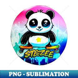 kawaii panda skateboard airbrush steezee art design 2024 - professional sublimation digital download - vibrant and eye-catching typography