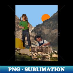 children at play - surrealcollage art - high-quality png sublimation download - bring your designs to life