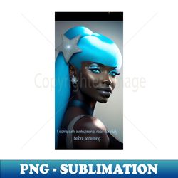 black barbie in blue - modern sublimation png file - unleash your inner rebellion