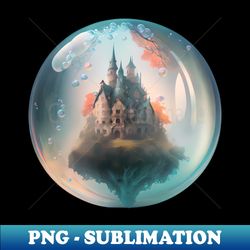 the bubble castle a dreamy utopian landscape - high-quality png sublimation download - transform your sublimation creations