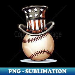 4th of july baseball shirt  baseball with hat - instant png sublimation download - revolutionize your designs