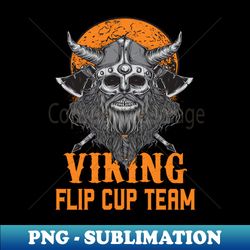 Beer Player Drinking Nordic Viking Flip Cup Team - Retro PNG Sublimation Digital Download - Instantly Transform Your Sublimation Projects