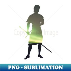 swordsman northern lights - special edition sublimation png file - capture imagination with every detail