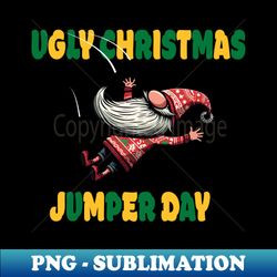 ugly christmas jumper day - gnome tacky sweater - vintage sublimation png download - fashionable and fearless
