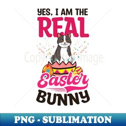 easter cat shirt  im the real easter bunny - exclusive sublimation digital file - vibrant and eye-catching typography