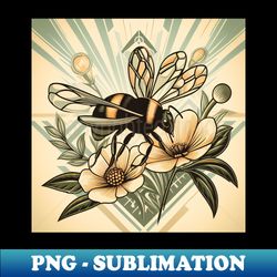 bee on flowers - special edition sublimation png file - create with confidence