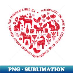 scandinavian heart - decorative sublimation png file - instantly transform your sublimation projects