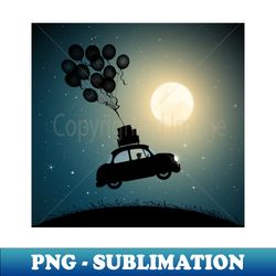 car flies on balloons - unique sublimation png download - stunning sublimation graphics
