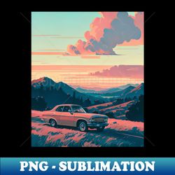 pink sunset - retro car - instant png sublimation download - perfect for sublimation mastery