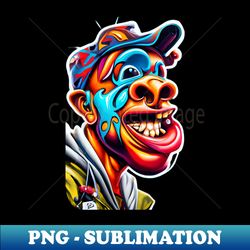 big head  ape man art design steezee airbrush - instant png sublimation download - unlock vibrant sublimation designs