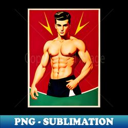 soviet style propaganda homoerotic art - digital sublimation download file - enhance your apparel with stunning detail