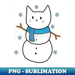 snowman cat - vintage sublimation png download - perfect for sublimation mastery