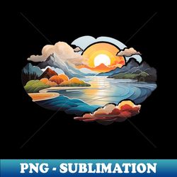 riverside abstracts abstract landscape artistry 459 - vintage sublimation png download - perfect for sublimation mastery