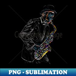 sax player - retro png sublimation digital download - create with confidence