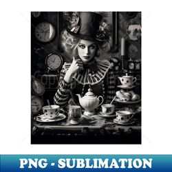 female mad hatter - decorative sublimation png file - unleash your creativity