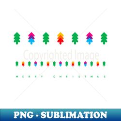 merry christmas with colorful fir trees version one - elegant sublimation png download - perfect for sublimation art