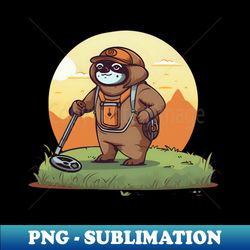 metal detecting shirt  sloth detecting - signature sublimation png file - transform your sublimation creations