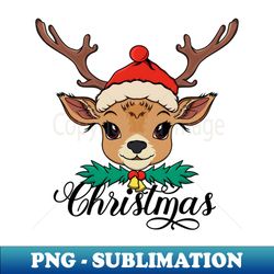 cute christmas deer - sublimation-ready png file - fashionable and fearless