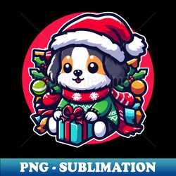 cute puppy christmas - png transparent sublimation design - vibrant and eye-catching typography