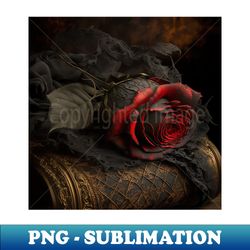 dark red rose with black lace - unique sublimation png download - perfect for sublimation mastery