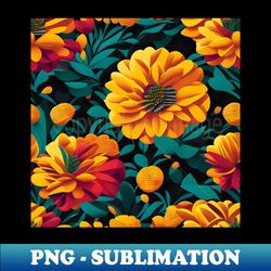 orange marigolds abstract artwork - decorative sublimation png file - spice up your sublimation projects