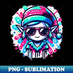 cool elf with sunglasses - png transparent sublimation file - bold & eye-catching