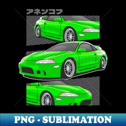 green mitsubishi eclipse 2g - professional sublimation digital download - perfect for sublimation mastery