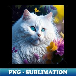 white angora cat - sublimation-ready png file - perfect for sublimation art