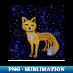 a painting of a fox in the style of starry night - premium png sublimation file - perfect for sublimation art