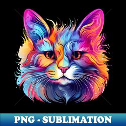 american shorthair in vivid colors - retro png sublimation digital download - unleash your creativity