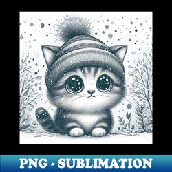 cat in winter artworks - vintage sublimation png download - defying the norms