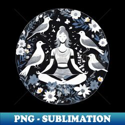 black nature yoga - exclusive png sublimation download - revolutionize your designs