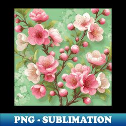 cherry blossom - png transparent sublimation design - fashionable and fearless