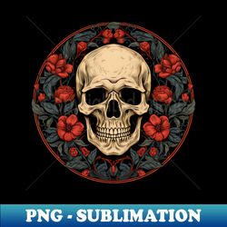 floral boho skull - retro png sublimation digital download - unleash your inner rebellion