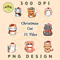 christmas cat stickers png