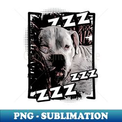 sleeping white boxer - png sublimation digital download